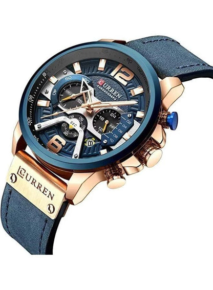 ساعة بسوار جلدي فاخر للرجال (Luxury Leather Band Watch For Men)